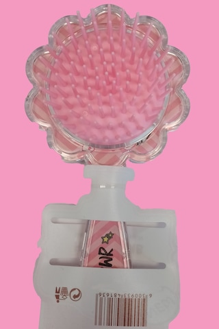 Gökbin Kız Çocuk 3D Pullu Trend Açma Tarama Barbie Çiçekli Saç Fırçası