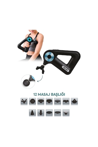 Walke Premiım Life 12 Başlıklı Şarjlı Tüm Vücut Masaj Aleti V-04 Siyah