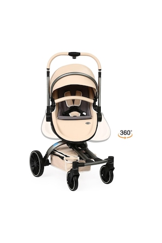 Yoyko Spin 360 Derece Dönebilen Bebek Arabası Latte Gri Kasa Latte - Gri