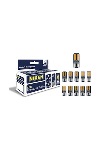 Niken Led Ampul T10 Canbus Park Ledi 24 Ledli 6500k Turuncu 12v-24v 10'lu Paket