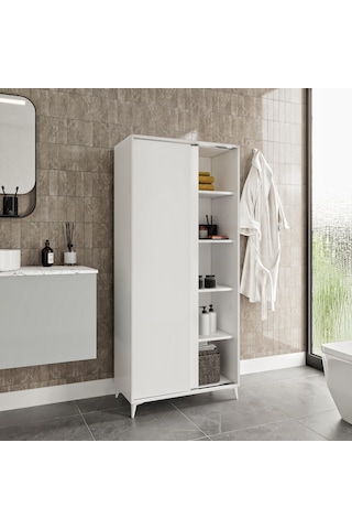 Sürgülü Çok Amaçlı Banyo Dolabı - Tamamı 1. Kalite Mdf Beyaz