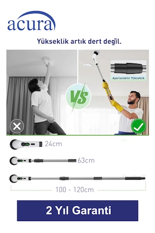 Ac-100 Spinscrubber 9 Başlıklı Şarjlı Temizlik Fırçası
