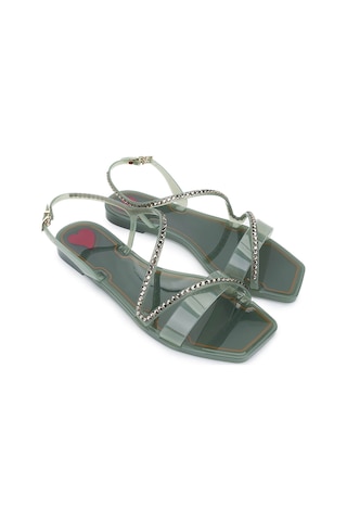 Menghi Kadın Pvc Yeşil Düz Sandalet 774 810e Bn Sndlt Y25 Bırch Yeşil