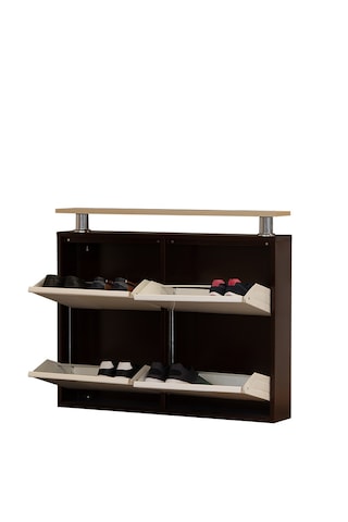 Kaser Metal 2+2'Li Metal Ayakkabılık Beyaz - Siyah