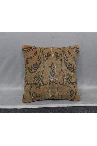 Zehra Abla Halı Vintage El Dokuma Dekoratif Halı Kırlent Yastık Kılıfı 6704 Çok Renkli