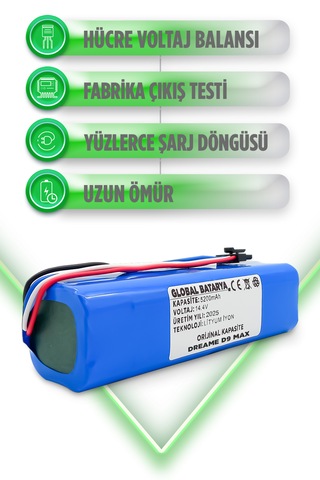 Dreame D9 Max Uyumlu Batarya 5200mah