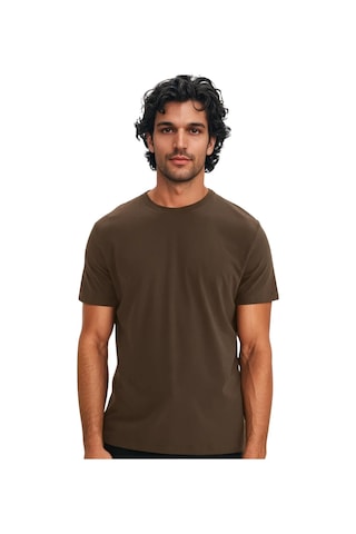 Ar-ma Erkek Bisiklet Yaka Tişört Baskisiz Basic Örme Kumaş Regular Fit %100 Pamuk 30/1 Penye Süprem Y31344408002 Kahverengi-k9