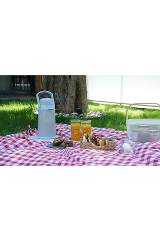 Midinoks Çift Cidarlı Cam Piknik - Kamp Termos 1.2 L