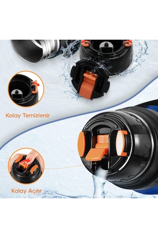 Schafer Santeco Çelik Termos 1200 Ml Mavi