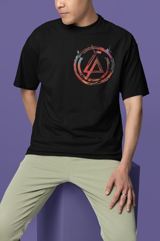 Sevbano Linkin Park Sırt Baskılı Unisex Oversize Müzik Grubu Tişört Siyah