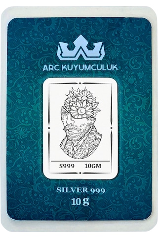 Hediyeye Özel 10 Gram Van Gogh Temalı 999 Ayar Gümüş İle Üretilmiş Gümüş Külçesi-771