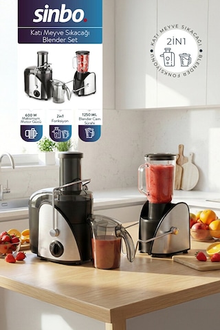 Sinbo SJ-3195 Katı Meyve Sıkacağı Blender Seti