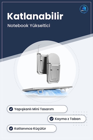 Katlanabilir Laptop Standı Yapışkanlı Mini Notebook Yükseltici Ka