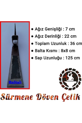 Büyük Boy Saplı Baltalı Çapa - Kazma Sürmene Dövme Makas Çeliği