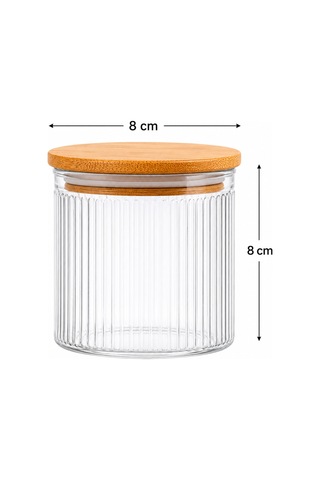 6'lı Çizgili Cam Tatlı Sunum Kasesi 350 Ml - Magnolia Cheesecake Kahvaltılık Çerezlik Servis Seti Şeffaf