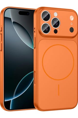 Apple Uyumlu iPhone 15 Pro Max Kılıf M-safe Şarj Özellikli Kamera Korumalı Kapak Ryc / Formen Turuncu