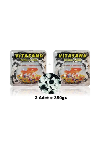Siyah Beyaz Fanus Çakılı 2 Paket (350gr+350gr)