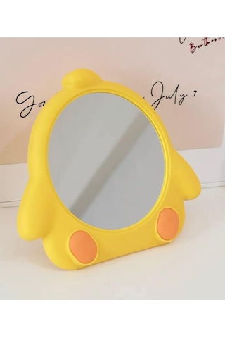 Caş Dekorasyon Sarı Renk Penguen Model Masa Aynası Sarı