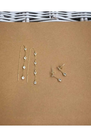 Kadın Deco Midi Küpe Gold