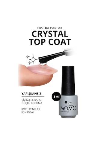 Momo Professional Kalıcı Oje İçin Crystal Top Coat 4 Ml