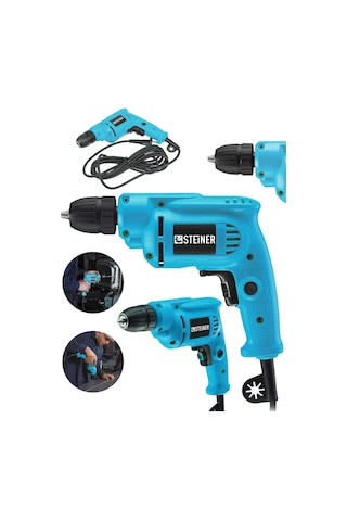 Steiner 1400 Watt 10 Mm Kablolu Darbesiz Vidalama Matkap Mavi