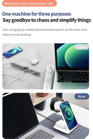 Fastbuy 4'lü Kablosuz Manyetik Şarj Seti - İphone 8/11/12/13 Uyumlu, 15w Hızlı Şarj