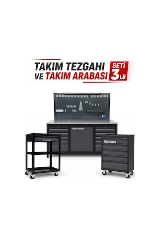 Takpower Takım Tezgahı Ve Takım Arabası Premium Atölye Seti Antrasit