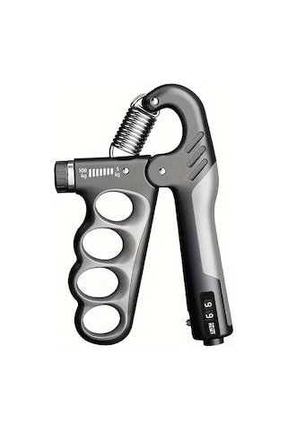 Valkyrie Sayaçlı Ergonomik 5-100kg El Yayı Bilek Güçlendirici Fitness Egzersiz Spor Aleti Sayaçlı Xl Boy Gi Gri