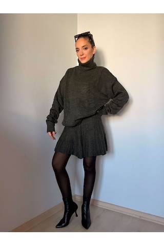 Ali Butik Antrasit Balıkçı Yaka Triko Takım Antrasit