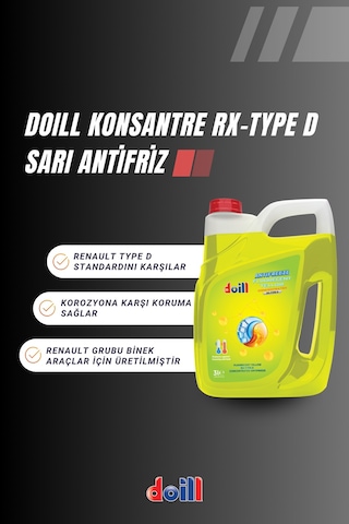 Doill Konsantre - Saf Flore Sarı RX-TYPE D Antifriz - G11 3 L