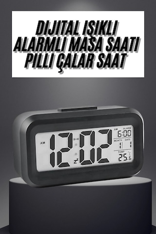 Gece Dijital Masa Saati Dijital Alarmlı Led Ekran Pilli Çalar Saat Diğer 10013146