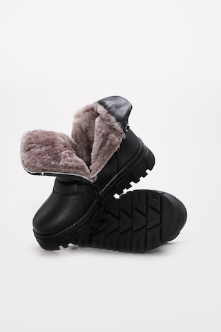 Fast Step Hakiki Deri Kürklü Unisex Klasik Bot 770kxa260wx Siyah