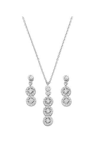925 Ayar Gümüş Dizi Zirkon Taşlı Set - 67020302 Gümüş