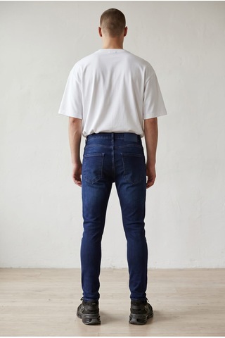 BLACK STEEL Yıkamalı Erkek Denim Pantolon Qkkod-814 Koyu Mavi