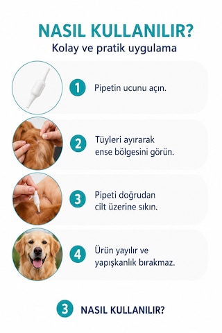 10-20 Kg Köpek Dış Ense Deri Damlası Pire Bit Kene Deri Bakımı İçin Bitkisel Damla 4x2 Ml
