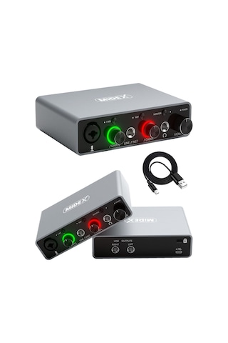 Glx-700gr Usb Stüdyo Ses Kartı, 2 Giriş 2 Çıkış, 24bit/192khz