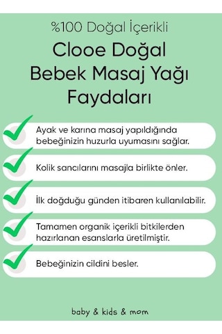 Clooe Bebek Masaj Yağı 30 ML