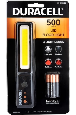 Duracell 500 Lümen Pilli El Feneri Siyah