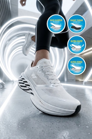 Walkway Beyaz-gümüş Hafif Esnek Unisex Koşu Yürüyüş Ve Spor Ayakkabı Space G Beyaz - Gümüş