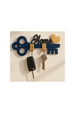 Home Yazılı Kalpli Anahtarlık Şeklinde Anahtarlık Lego Tarzı 3 Cep Anahtarligi Dahil Lacivert Lacivert