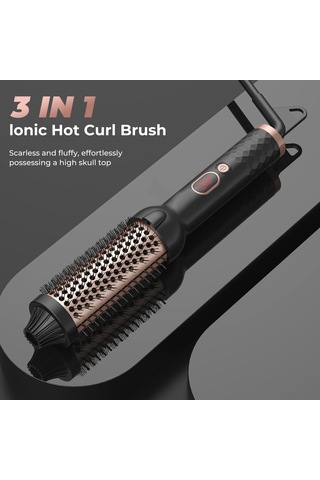 Yifomall Üçlü Fonksiyonlu Taşınabilir Saç Düzleştirici Ve Fırçası, Hızlı Isınma, 120 C-210 C Ayarlanabilir Sıcaklık
