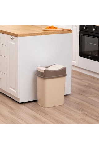 8 Litre Kapaklı Çöp Kovası, Modern Tasarım Pratik Mutfak Banyo Ofis Çöp Kutusu, Kapaklı Plastik Atık Kovası K Çok Renkli