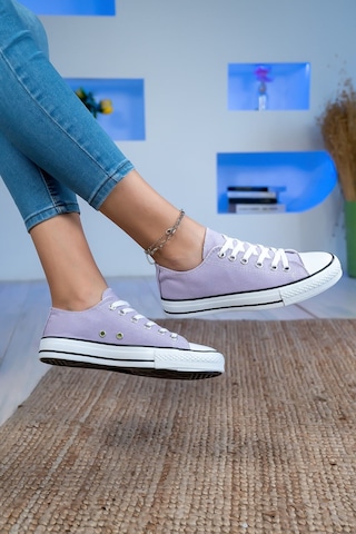 N Moda Unisex Keten Ayakkabı Spor Ayakkabı Günlük Sneakers Kısa Lila