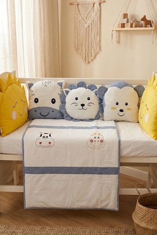 Park Yatak Bebek Uyku Seti Animals 70x110 Mavi