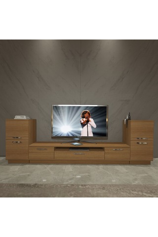 Decoraktiv Trio On2 Mdf Tv Ünitesi Tv Sehpası - Naturel Ceviz