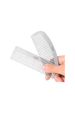 Lixada Titanyum Tarak Anti Statik Saç Sakallı Tarak Gümüş