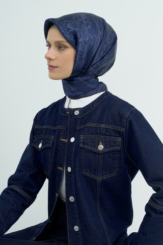 Armine Saf İpek Sura Eşarp-2026 İlkbahar-yaz- 953700d Lacivert-21