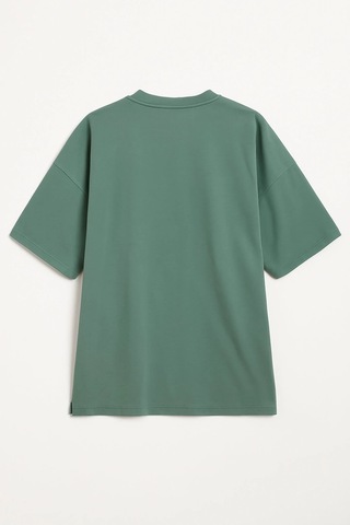 Markapia Kadın Bisiklet Yaka OversizePamuk T-shirt Mint
