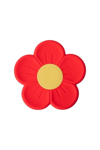 Sones 17.5cm Ev Kiraz Çiçeği Silikon Isı Yalıtım Matı Mutfak Yüksek Sıcaklığa Dayanıklı Pişirme Matı Kırmızı