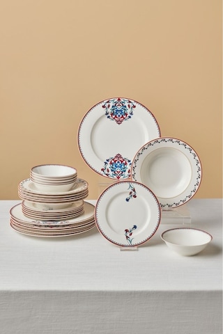 Karaca  Forever Bone Nakkaş 24 Parça 6 Kişilik Yemek Takımı